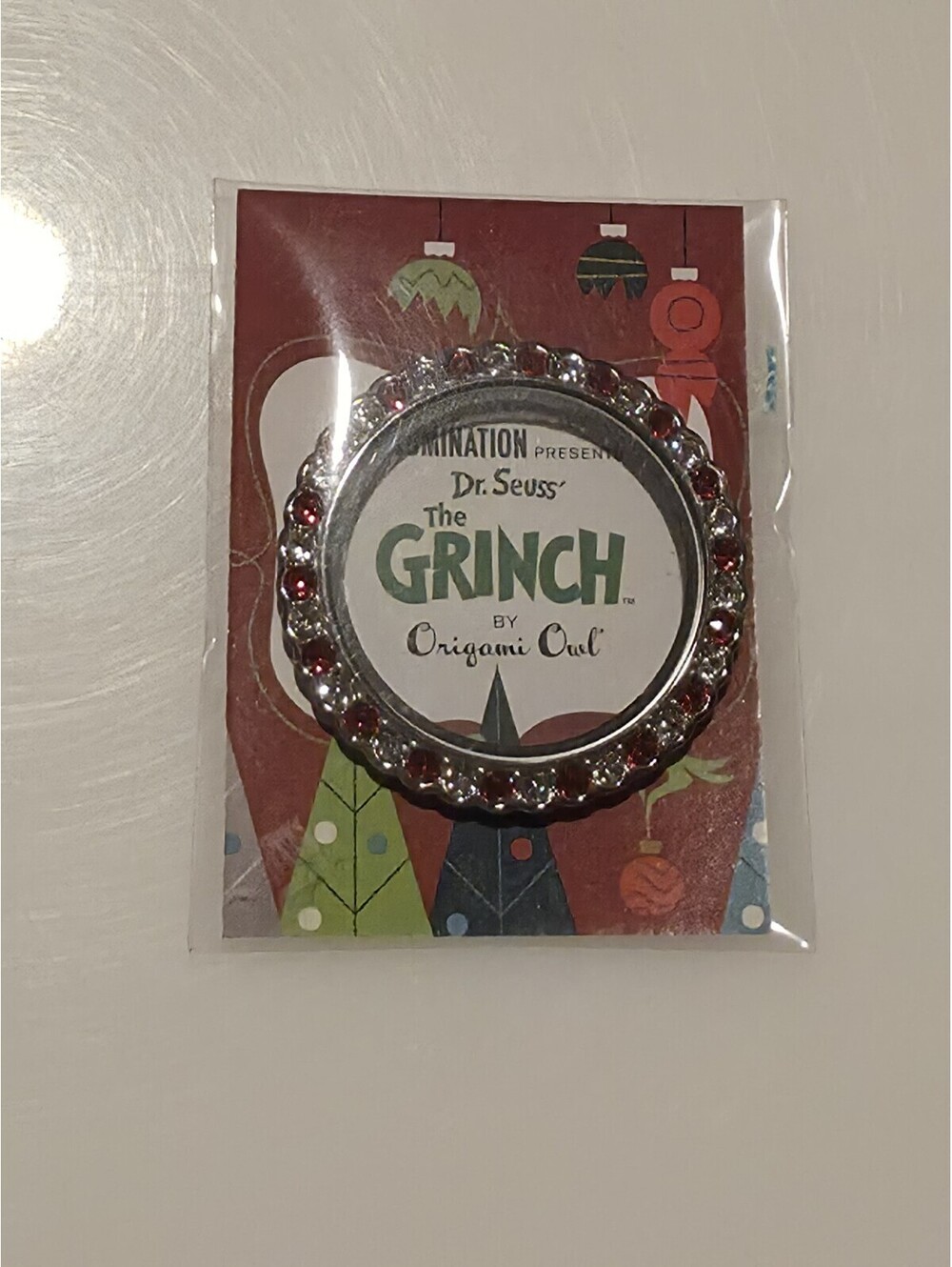 ORIGAMI OWL THE GRINCH HOLIDAY large Candy Cane Locket